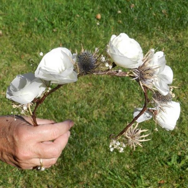 couronne fleurs de papier agnès